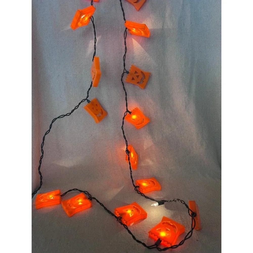 Halloween String of 19 Lights Jack O Lantern Pumpkin‎ Decorations Holiday Decor